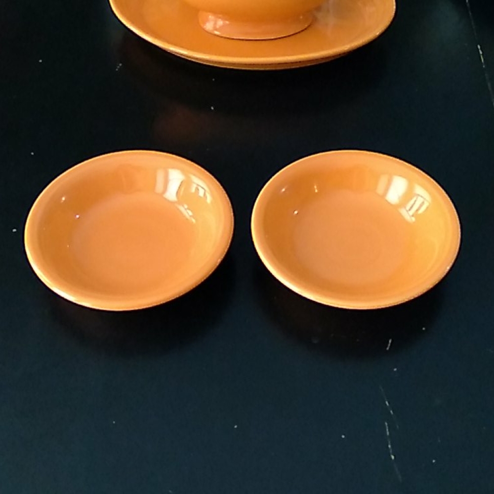 Fiesta Tangerine fruit bowls